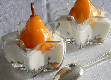Coupe de poires crème caramel au beurre salé