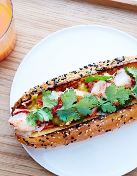 Hot dog de homard et crudités pour 4 personnes