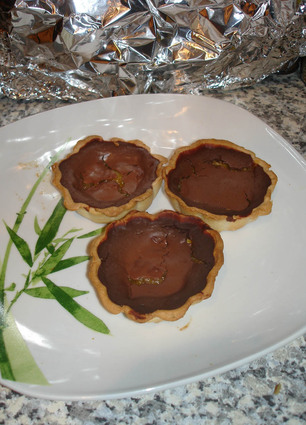 Recette de tartelettes chocolat sur lit de mangue