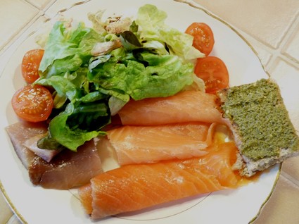 Recette assiette de la mer au saumon, truite et hareng