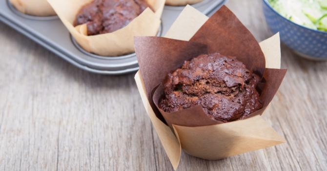 Recette de muffins de courgettes croq'kilos au chocolat sans beurre
