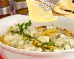 Recette gratin de ravioles aux courgettes et gorgonzola