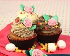 Recette cupcakes fleuris aux 3 chocolats