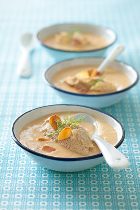 Soupe glacée de fenouil aux rillettes de thon