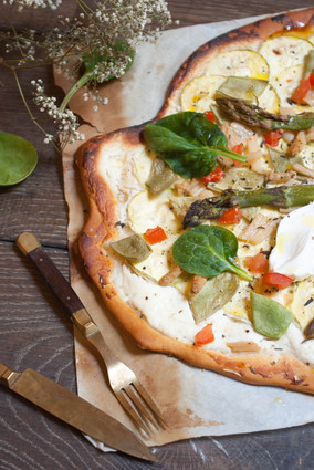 Recette de pizza verde aux légumes