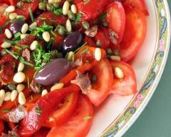 Recette salade de poivrons rôtis et tomates