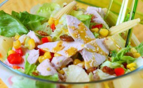 Salade de poulet aux légumes pour 4 personnes