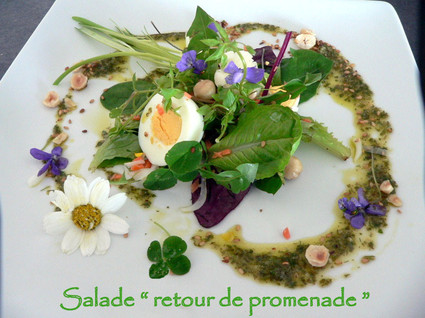 Recette de salade aux fleurs de printemps