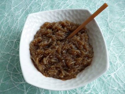 Recette de shirataki de konjac et sauce chicorée caramel