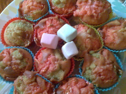 Recette de muffins roses aux chamallow