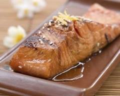 Recette pavés de saumon au miel et au sésame