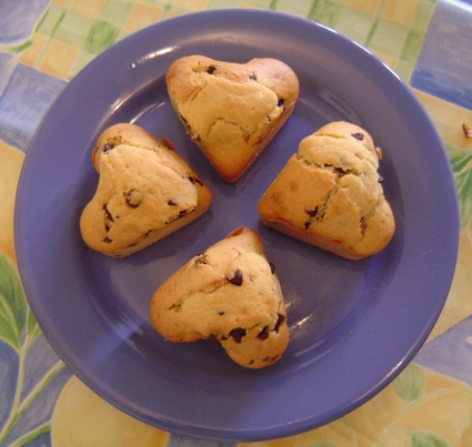 Muffins en coeur aux pépites de chocolat