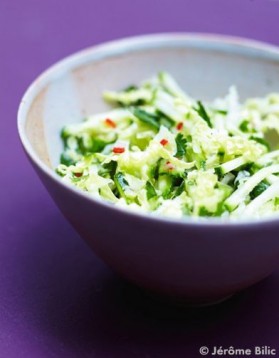 Salade de chou chinois et courgettes pour 6 personnes
