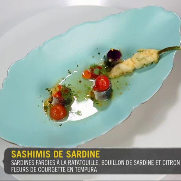 Recette sashimis sardine consommés à la sardine et citrons confits