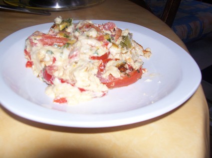 Recette de clafoutis tomate-poivron-chèvre