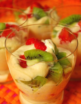 Tiramisu fraises-kiwis pour 4 personnes