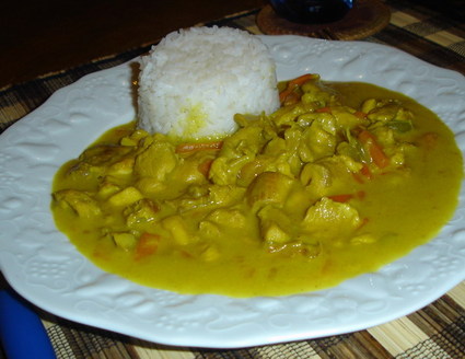Recette de curry de poulet à la noix de coco