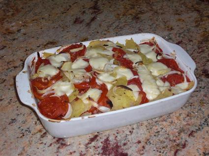 Recette de gratin léger de pommes de terre et de tomates