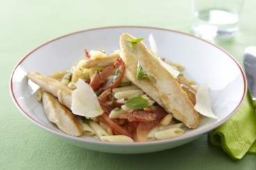 Recette de pastasotto au basilic et tomates confites, aiguillettes de ...