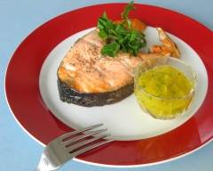 Darnes de saumon grillées et trempette à la mangue | cuisine az