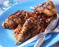 Recette cuisses de poulet tandoori en basquaise