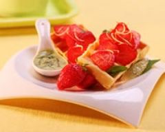 Recette gaufres citronnées aux fraises et jus de basilic