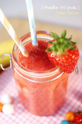 Recette de smoothie 100% fruits fraise-banane