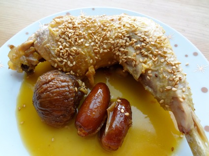 Recette de cuisses de poulet au miel et fruits moelleux