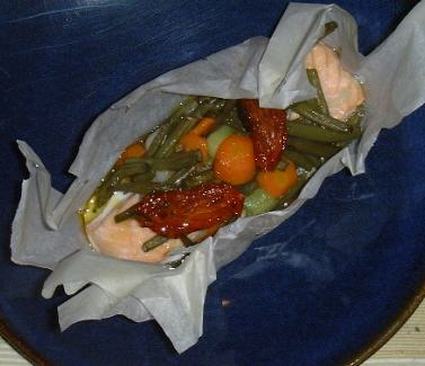 Recette de saumon et tomates confites en papillote