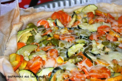 Recette de tarte aux légumes (carottes, courgettes jaune et verte ...