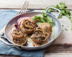 Roulés de tendron de veau aux champignons et zestes de citron