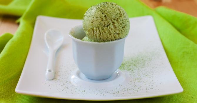 Recette de glace légère au thé vert