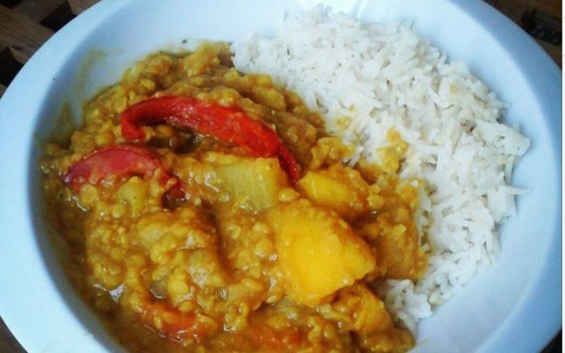 Recette curry mangue-poivron pas chère > cuisine étudiant