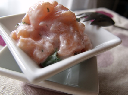 Recette de tartare de saumon au yaourt