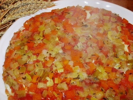 Recette de tarte renversée à la tomate et brunoise de légumes