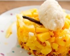 Recette tartare ananas, mangue et pesto coco