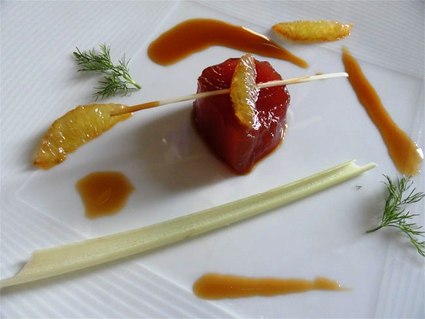 Recette de sashimi de thon au miel et citronnelle