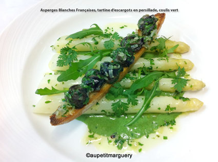 Recette asperges blanches françaises, tartine d'escargots en ...